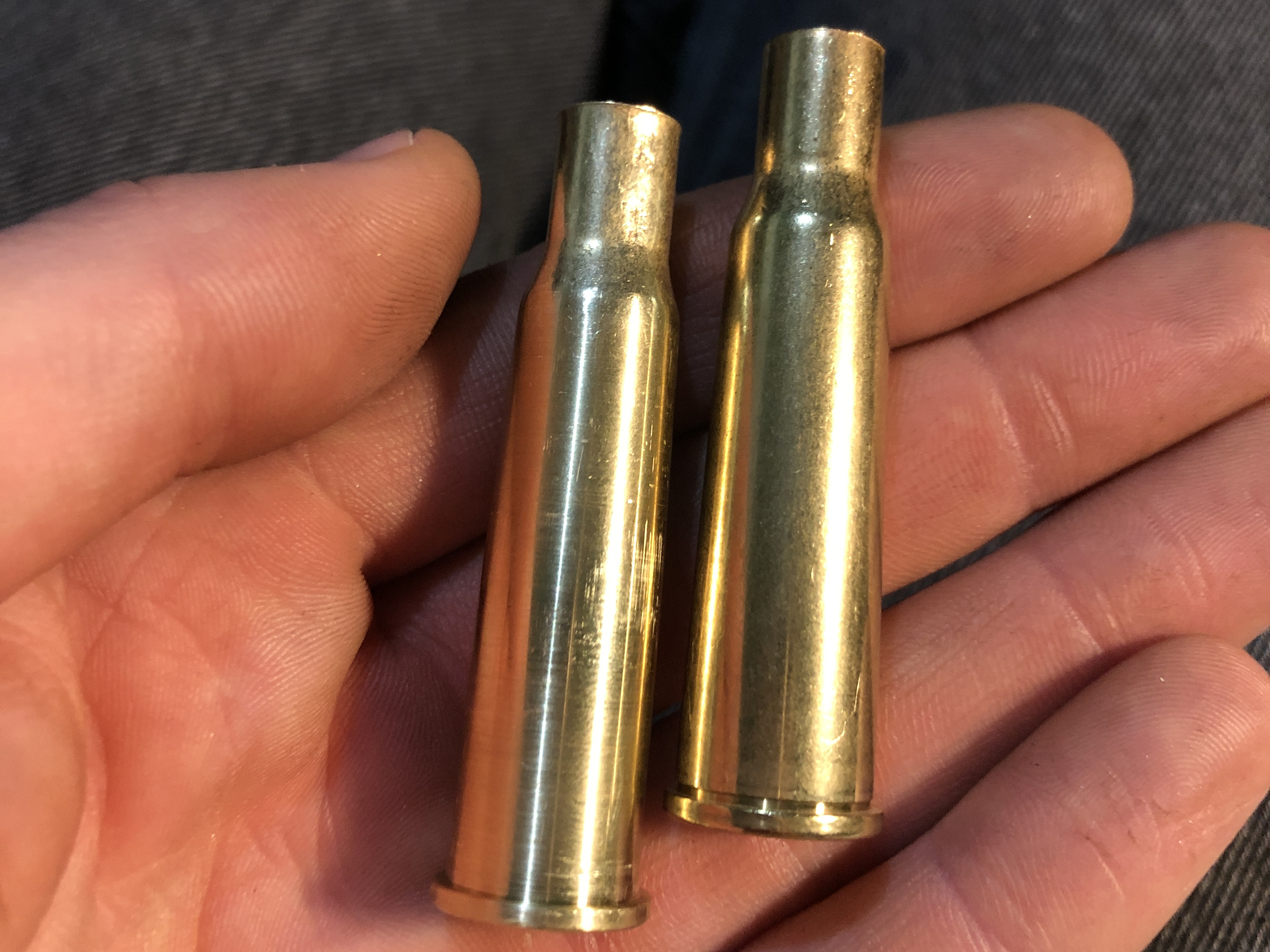 Modified and unmodified .348 cases